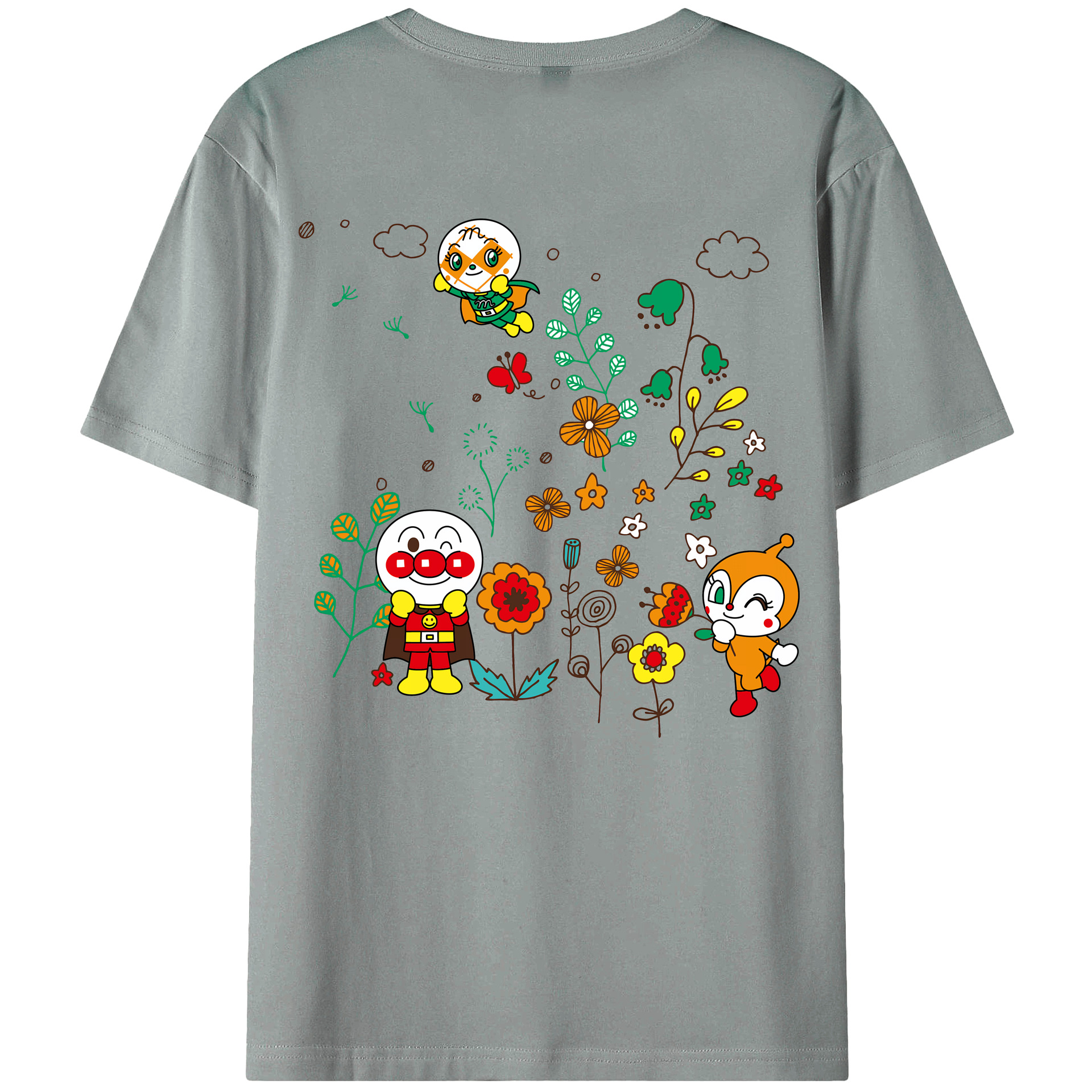 （画像用） アンパンマン Anpanman 綿100％ メンズ半袖Tシャツ（バックプリント） 通気性